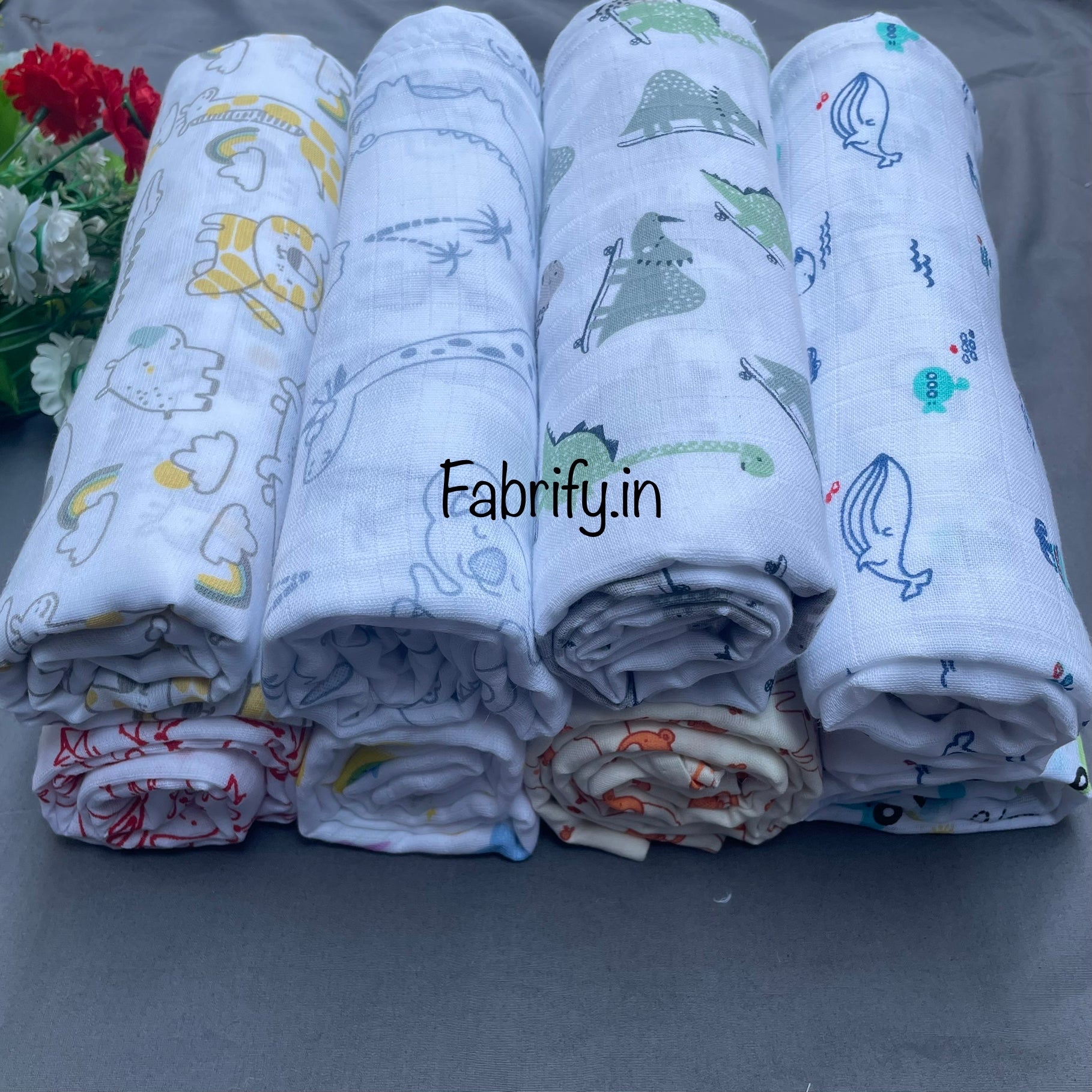 Fabrify 100% Cotton Muslin Baby Swaddle /Wrapper for 0-24 Month+ Size -150x100 CM