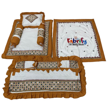 Fabrify 6 Items Kachhi Embroidery Work Bedding Set