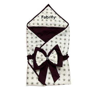 Fabrify Baby Wrapper Swaddle With Bow Elastic Band